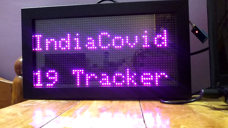 ESP8266 P4 LED matrix COVID counter